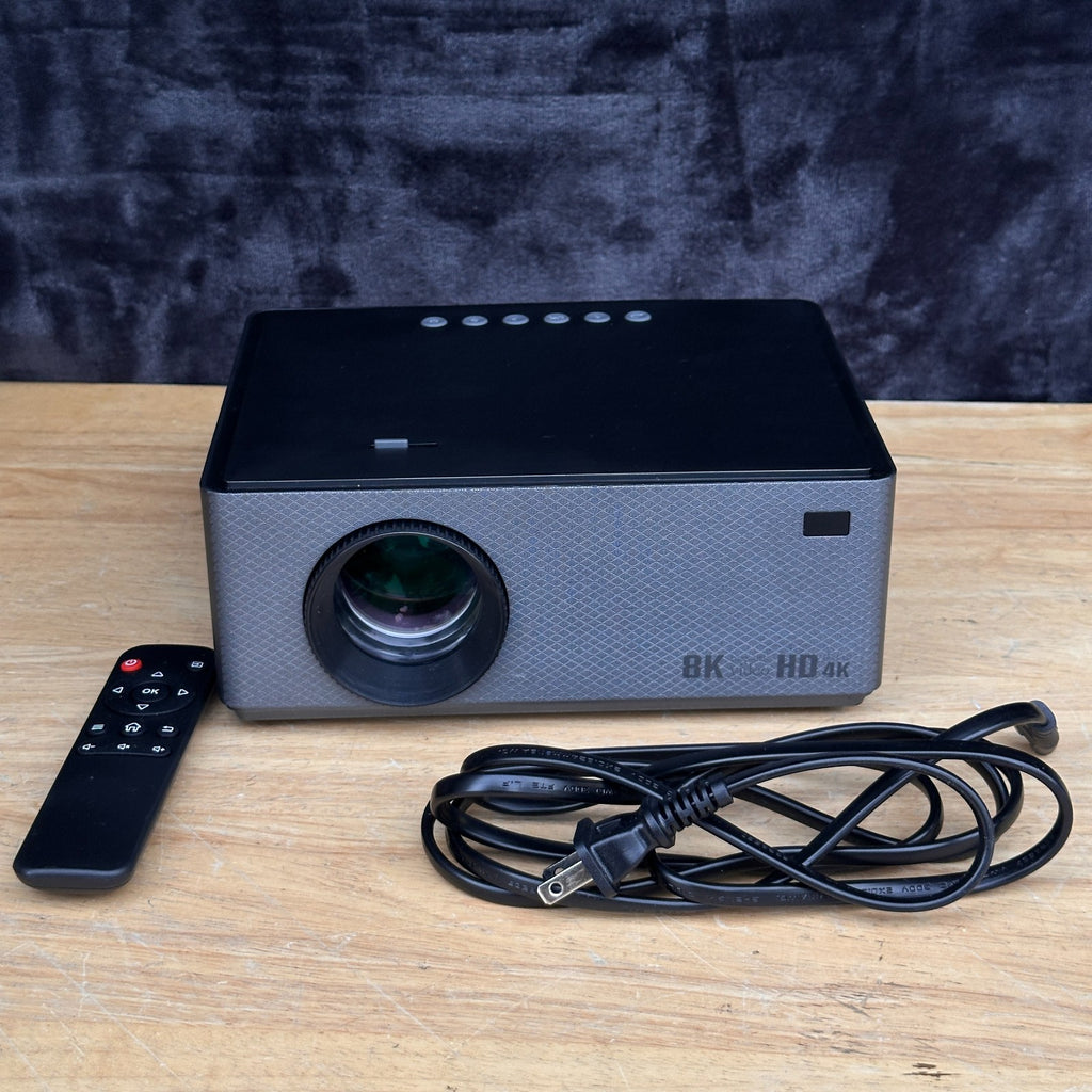 SGV M9-C Gray Native 1080P WiFi Bluetooth Projector 4K Supported Outdoor Bundle