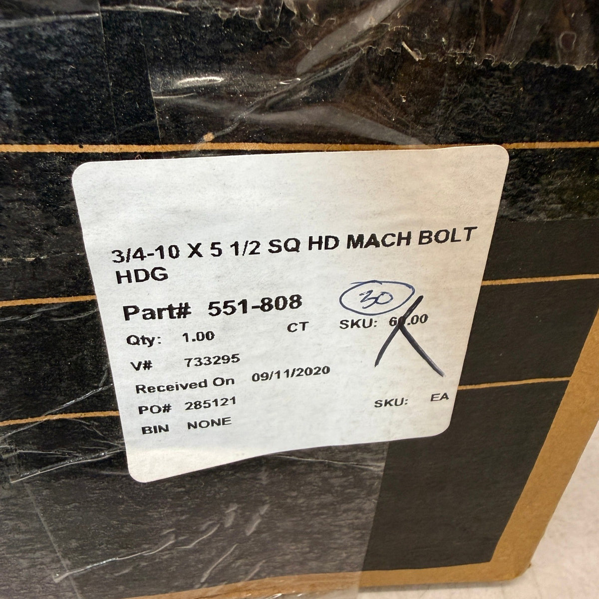 Pack of 30 Brighton Best 3/4-10 x 5-1/2 Square Head Machine Bolt HDG Galvanized