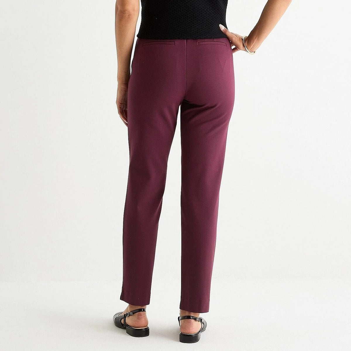 MSRP $54 Liz Claiborne Amelia Womens XL Petite Winetasting Pull-On Pants Strai