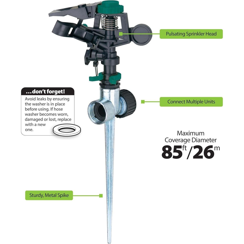 Melnor 65176AMZ Pulsating Sprinkler with Metal Spike