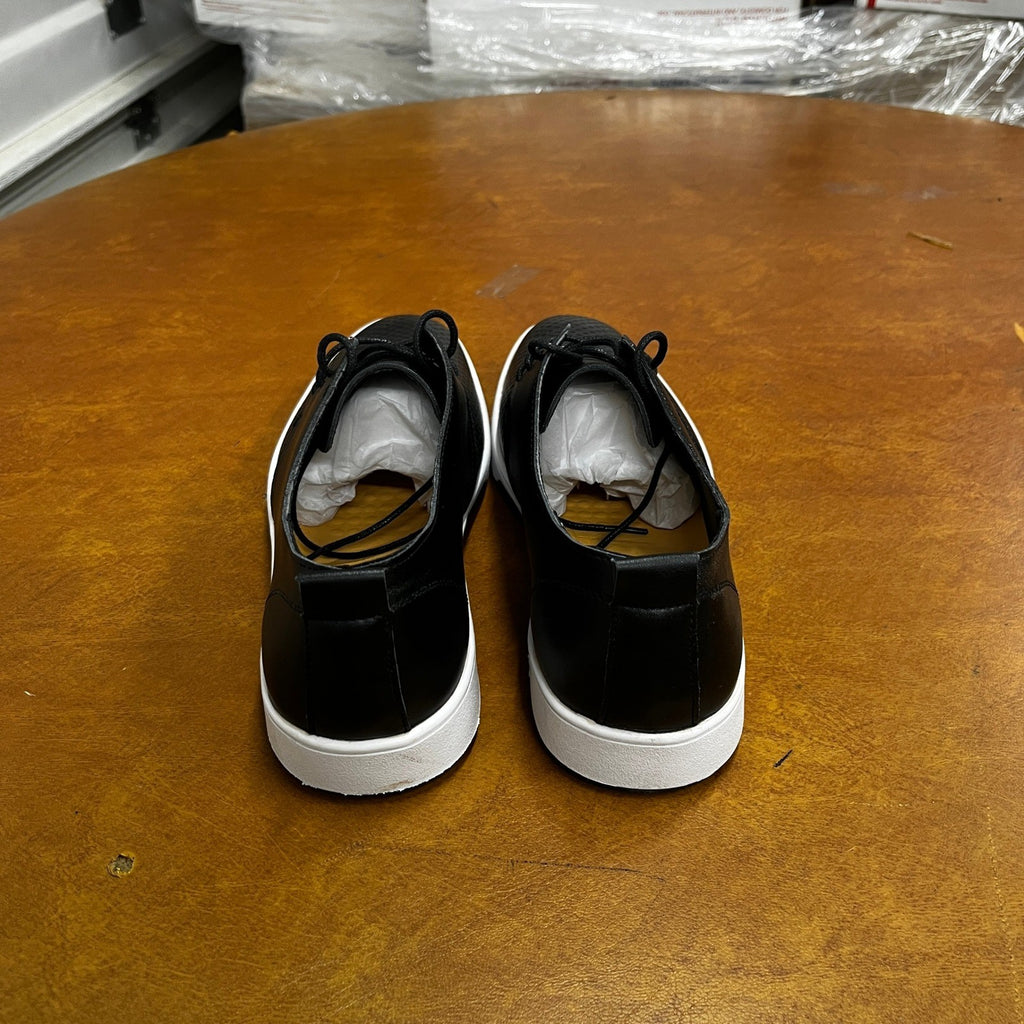 Y2K Urban Men's US 9 Black Breathable Leather Casual Shoes Non-Slip Sneakers