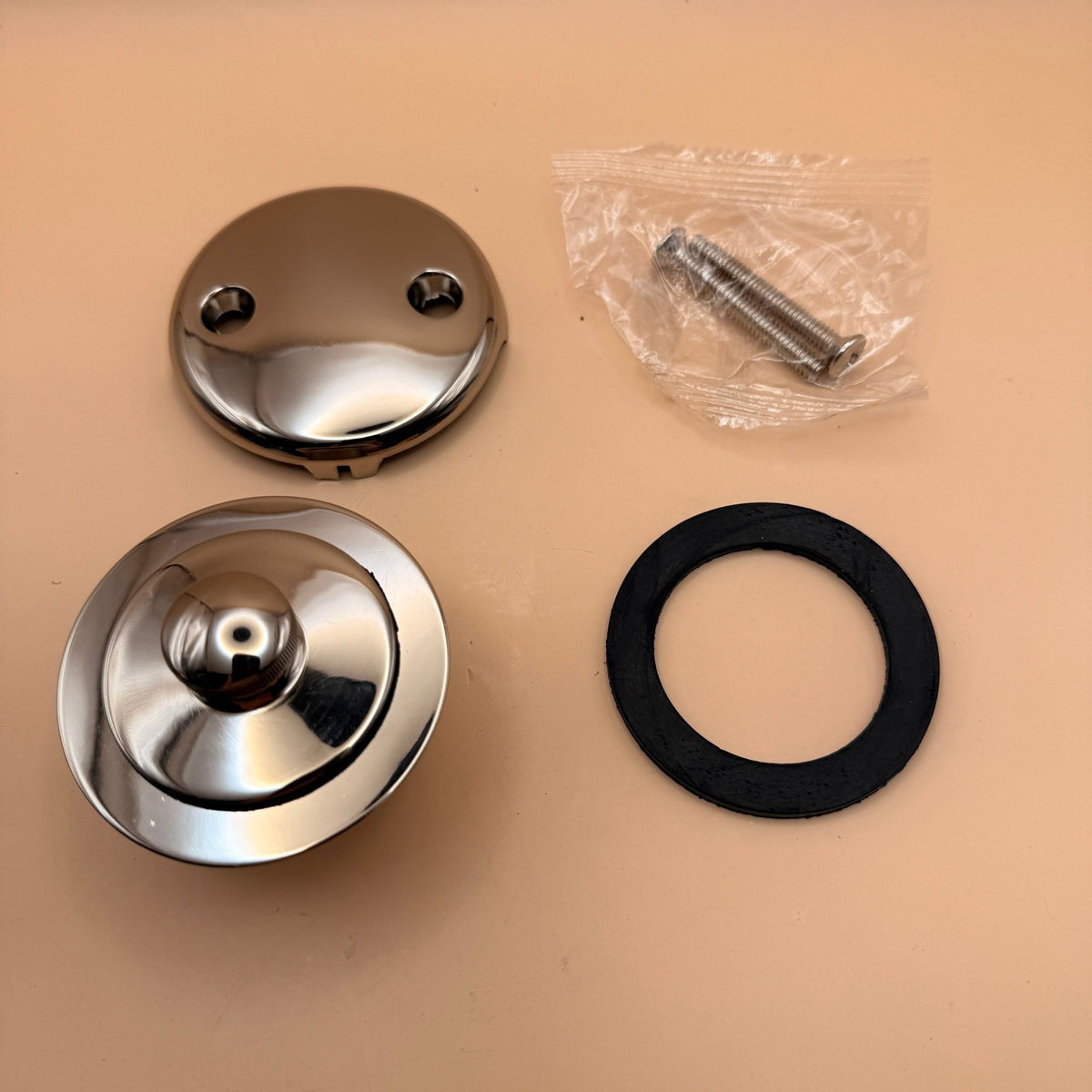 Westbrass D94-2-05 Polished Nickel Twist & Close Tub Trim Set w/ Two-Hole Overfl