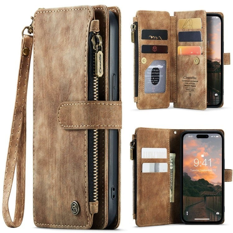 CaseMe C30 For iPhone 15 Pro Max Multifunctional PU Leather Phone Case