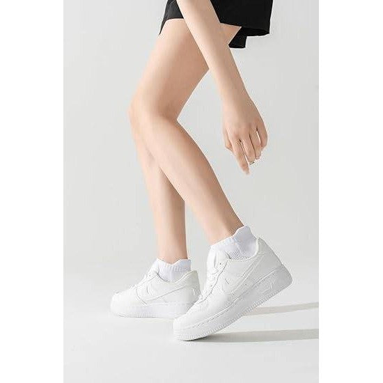 Set of 5 Pairs Rehelu Ankle White Sz 5-9 Socks for Women, Cushioned Low Cut Run