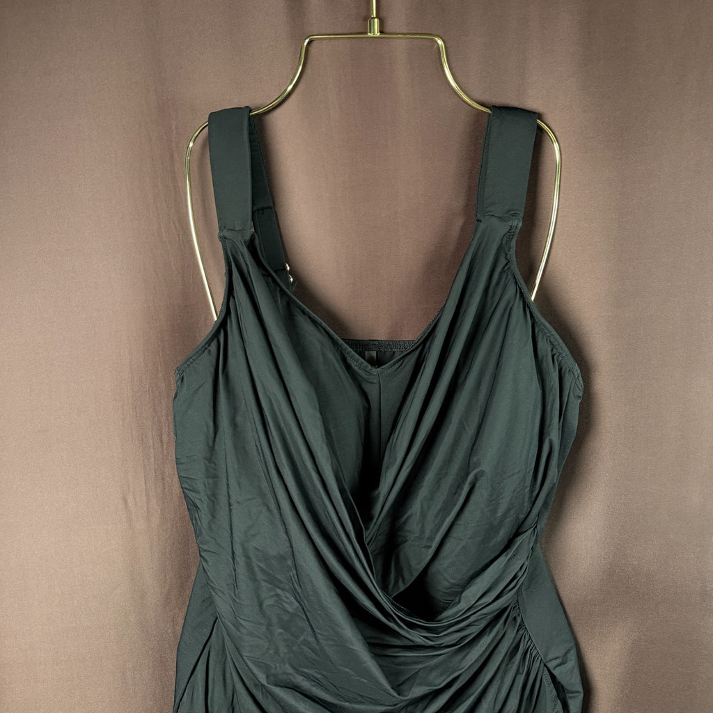 Lands' End Women's 8-18WDDD Modest Crossover Front Tankini Black