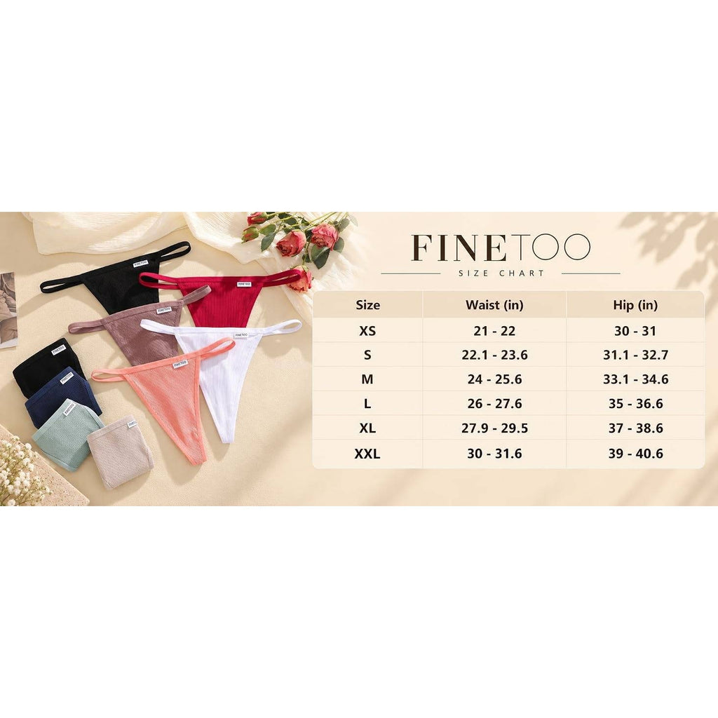 FINETOO 10 Pack Women's S Cotton Thongs Sexy G-String Low Rise Breathable Panti