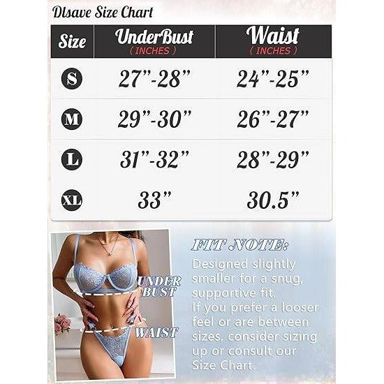 MSRP $26 Dlsave Women's M Brown 2 Piece Sexy Lingerie Eyelash Lace Mesh Match