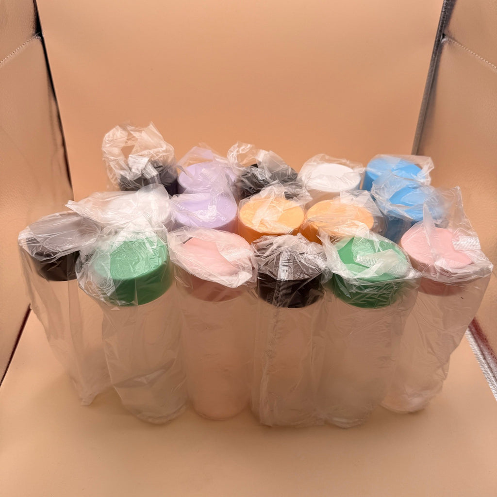 Set of 16 FARQAN Sensory Bottles with Lids 13.5 oz Leakproof Clear Plastic Reus