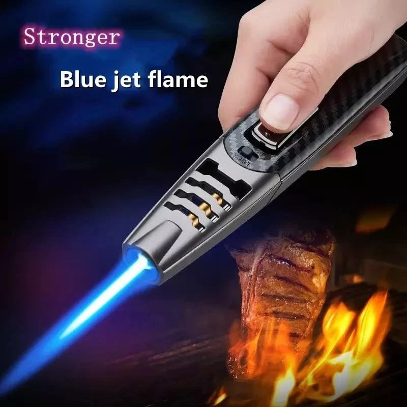 Handheld Jet Flame Torch Lighter Blue Flame Fire Blaze Lighter Refillable Butane