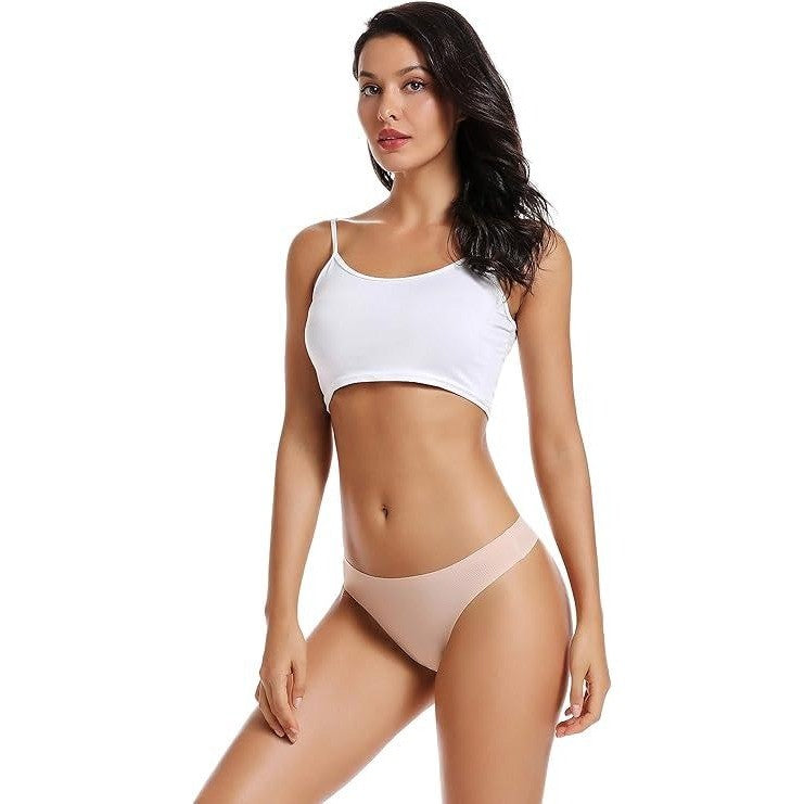 Set of 5 MSRP $20 voenxe Seamless Women's M Apricot Underwear Thongs,No Show