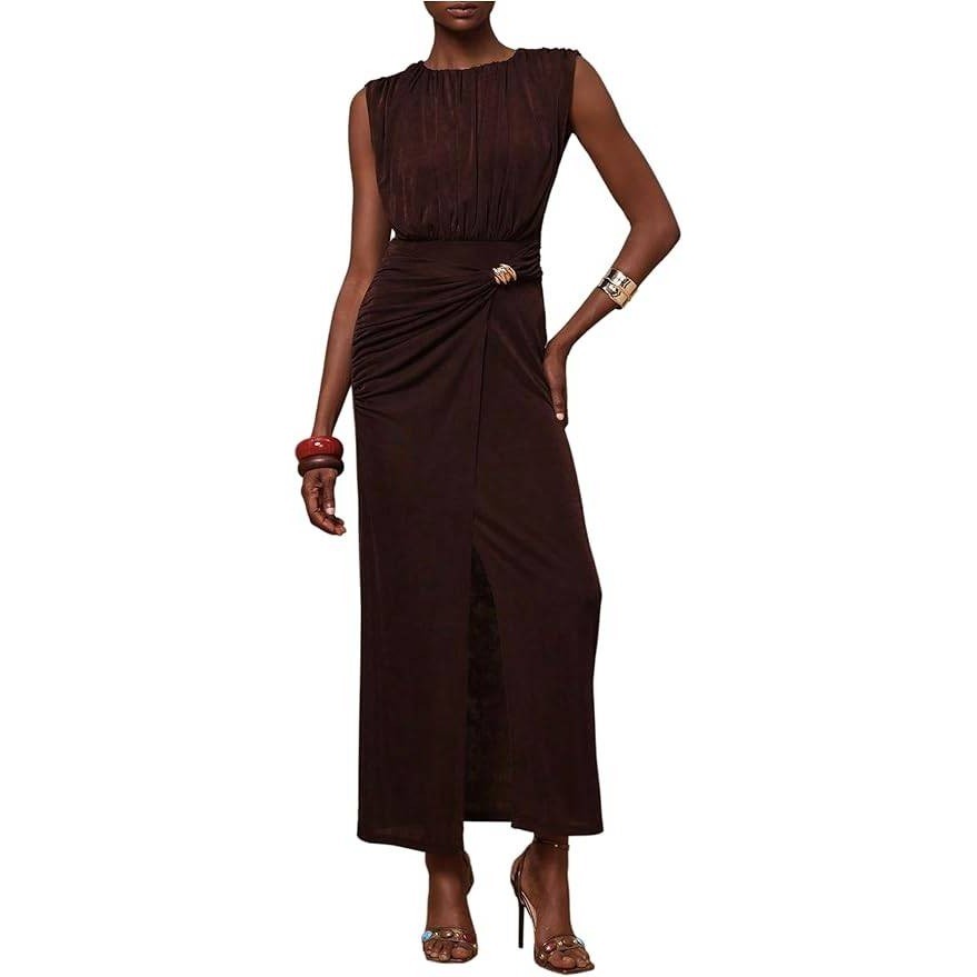 MSRP $52 Verdusa Women's S Sleeveless Formal Dress Twist Slit Wedding Guest Dre
