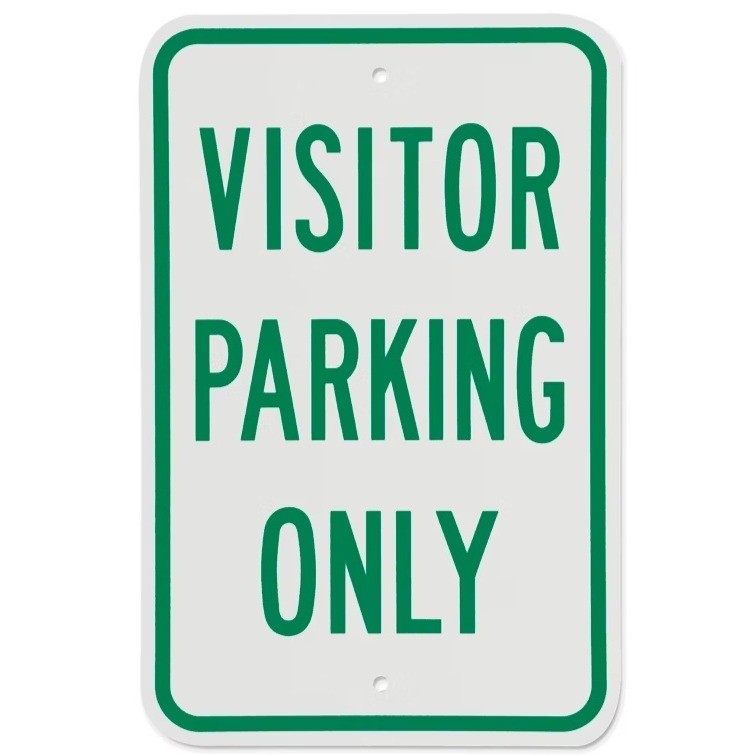 Uline H-1660 Visitor Parking Only Sign 18x12" Aluminum Reflective Engineer-Grade