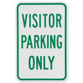 Uline H-1660 Visitor Parking Only Sign 18x12" Aluminum Reflective Engineer-Grade