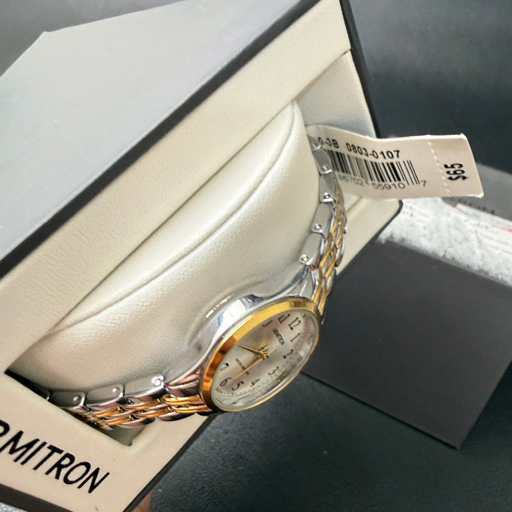 MSRP $65 Armitron 75/5304TTB Women's Two Tone Bracelet Quartz Watch New Batter