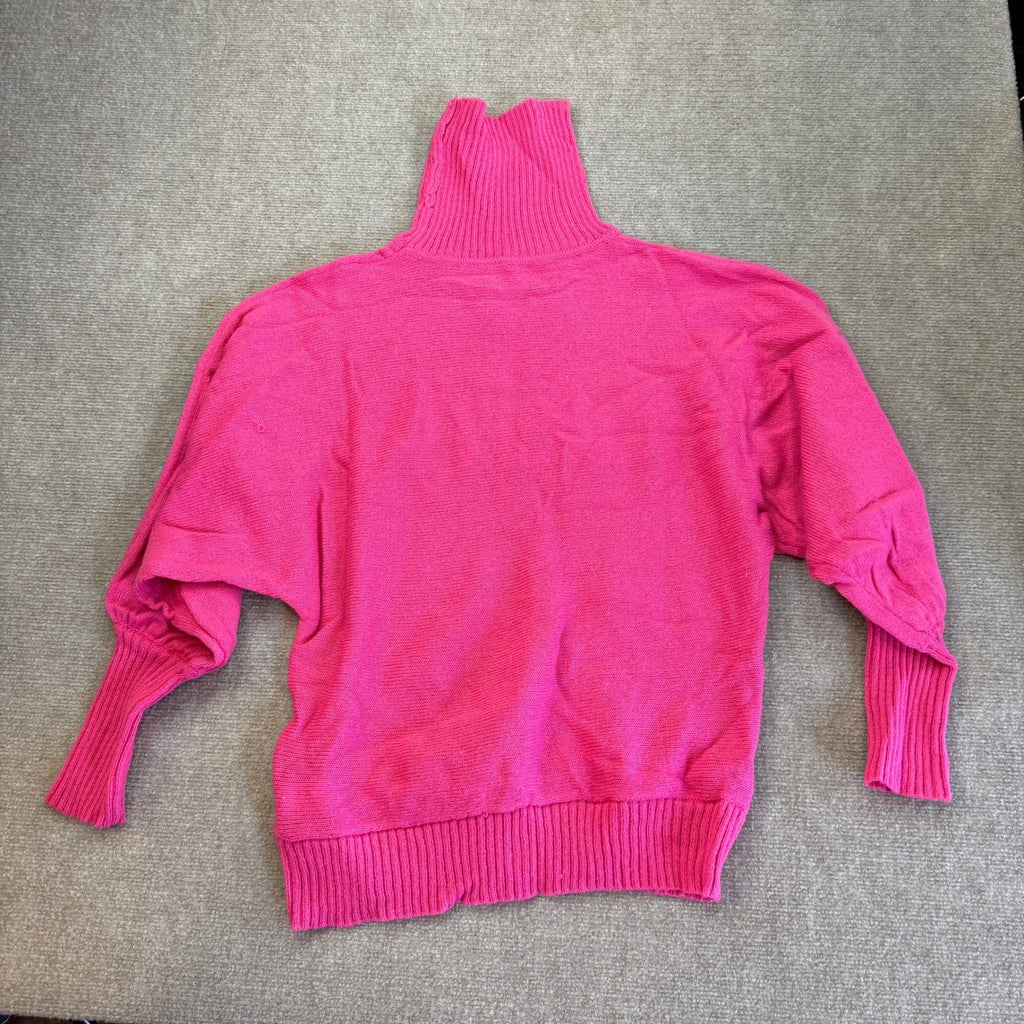 Women's M Merry Rosy Pink Sweater Turtleneck Long Sleeve Knitted Pullover