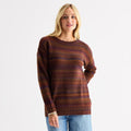 MSRP $38 A.N.A Womens L Multi Spacedye Striped Pullover Crew Neck Sweater Long