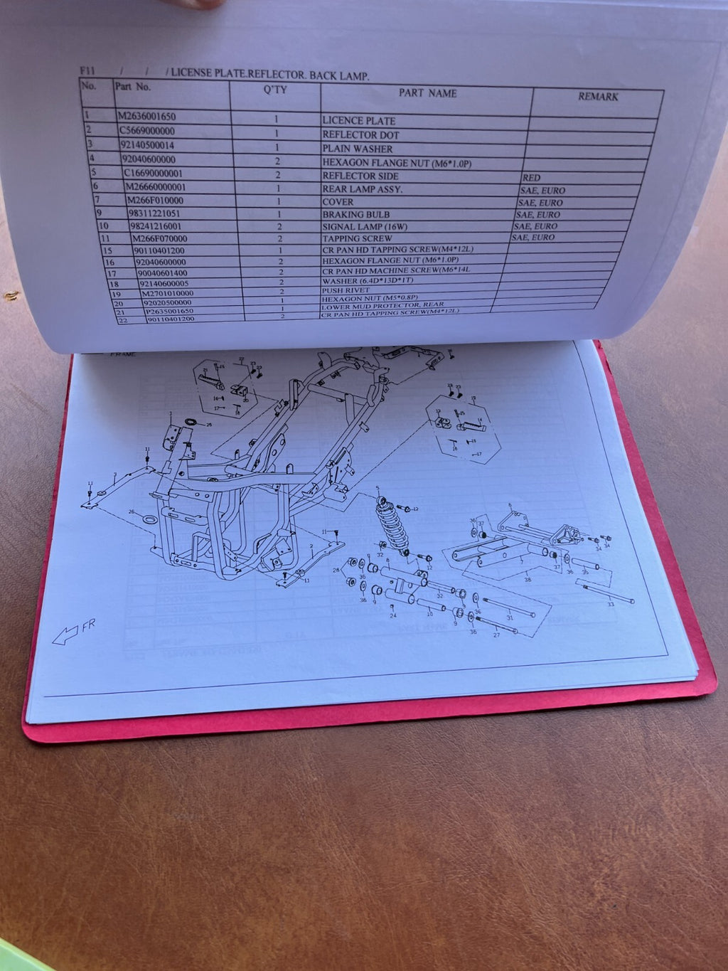 Genuine Scooter Blur Parts Catalog