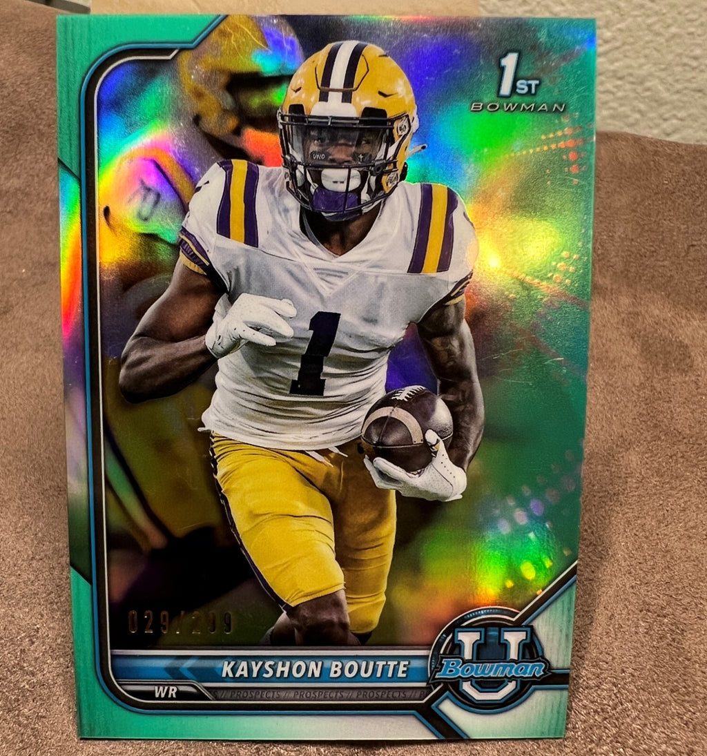 trading cards football 2022 Bowman University Kayshon Boutte 029/299 1st Bowman