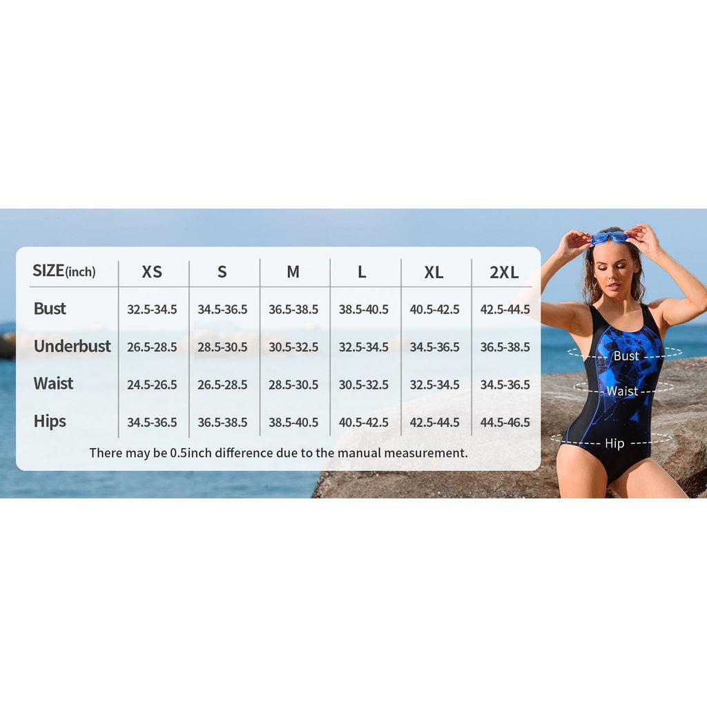 MSRP $37 beautyin Women's XL One Piece Athletic Racerback Swimsuit Modest Sport