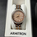 Armitron 75/5802TR Women's Silver/Rose Gold Crystal Bracelet Watch New Battery