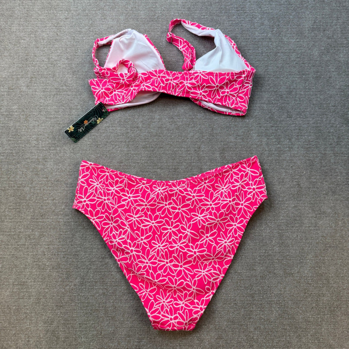 MSRP $31 Blooming Jelly Women's L High Waisted Bikini Set Cheeky Two Piece