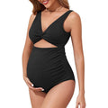 MSRP $28 Century Star Women's M Ribbed Maternity One Piece Swimsuit V-Neck