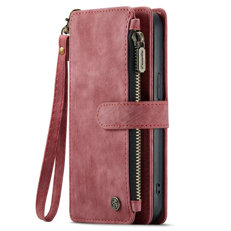 CaseMe C30 For iPhone 14 ProMax Detachable Zipper PU Leather Wallet Case