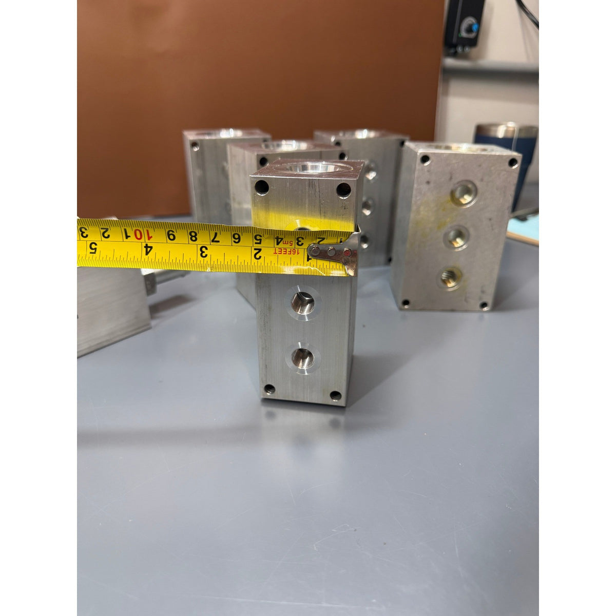 Set of 8 Aluminum Hydraulic / Pneumatic Distribution Manifold Blocks