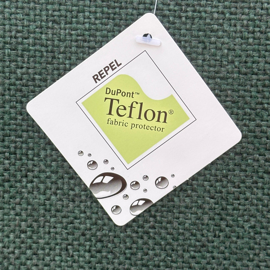 Set of 4 Crown Back Stacking Banquet Chairs Green Fabric w/ DuPont Teflon Prote