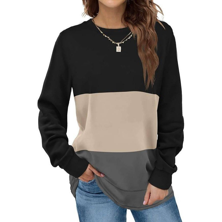 MSRP $28 Dofaoo Women's S Sweatshirt Crewneck Long Sleeve Color Block Shirt