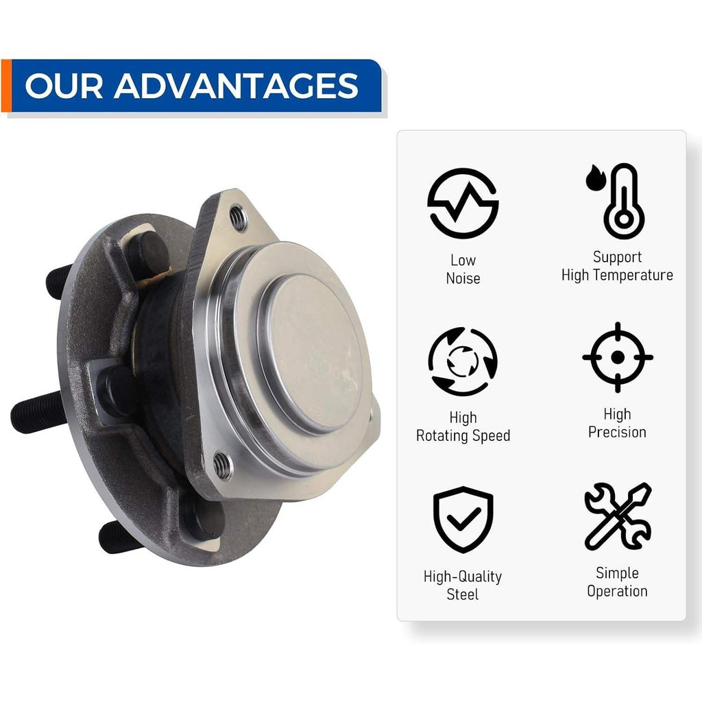 Set of 2 PAROD 513325 Front Wheel Hub & Bearing Assembly Fit for 2012-2020 Chrys
