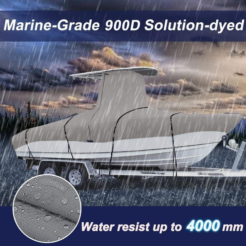 Zenicham Grey 900D Marine Grade Fade and Tear Resistant Trailerable T-Top Heavy-