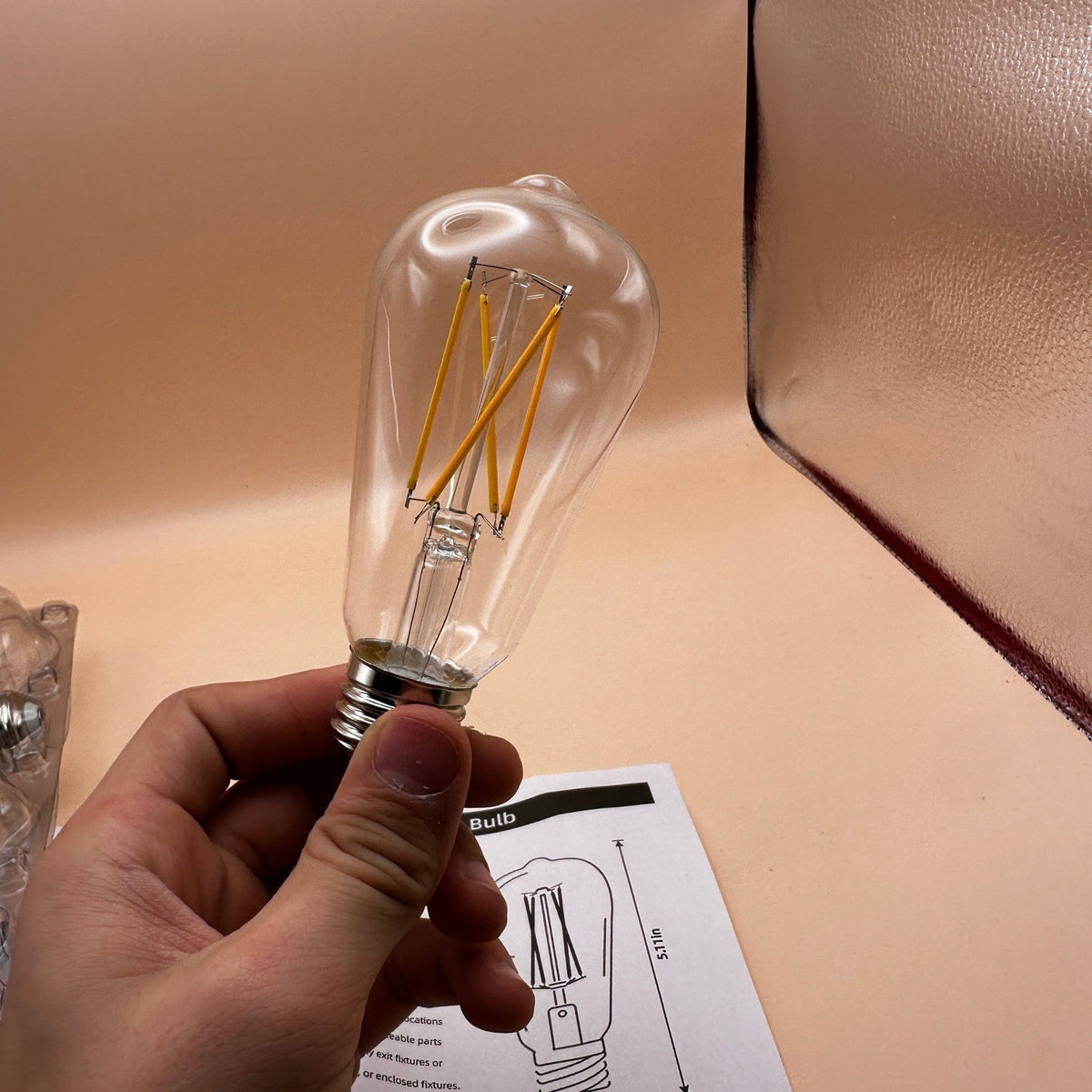 Pack of 9 LED Edison Bulbs Dimmable, E26, 6W 60W Equivalent, 2700K Soft White