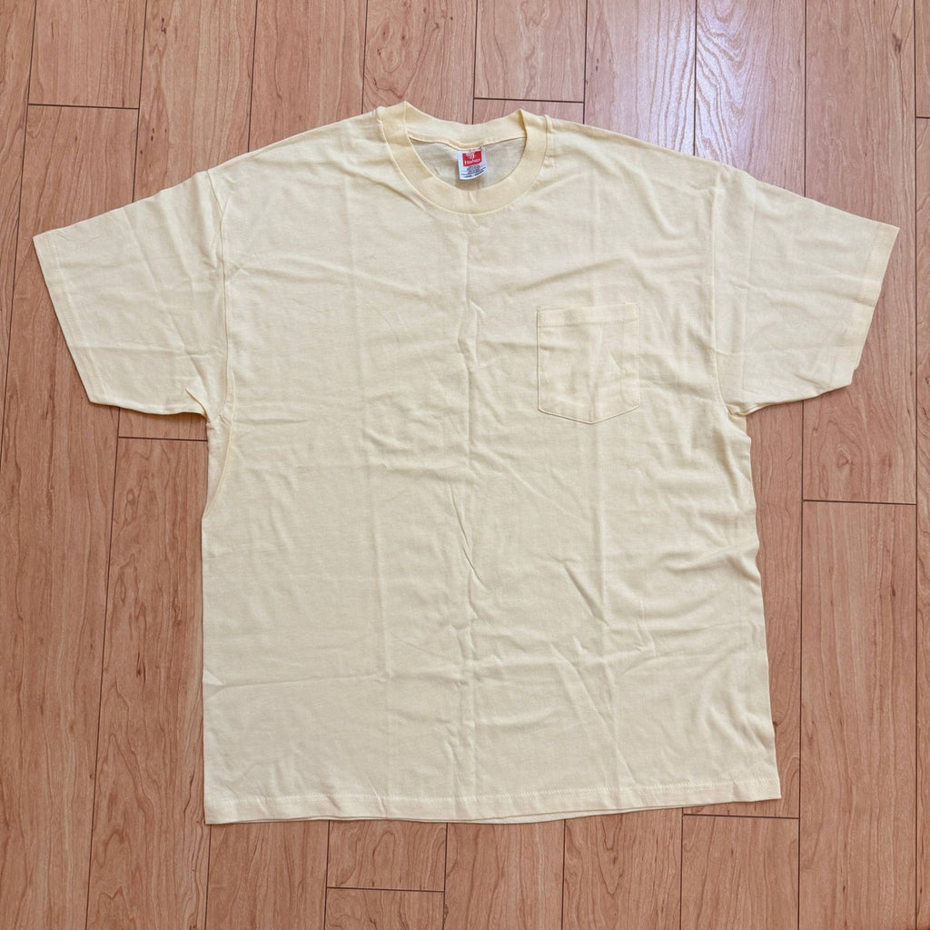 Set of 3 Hanes Men's T-Shirts Size L White, Light Yellow, Orange