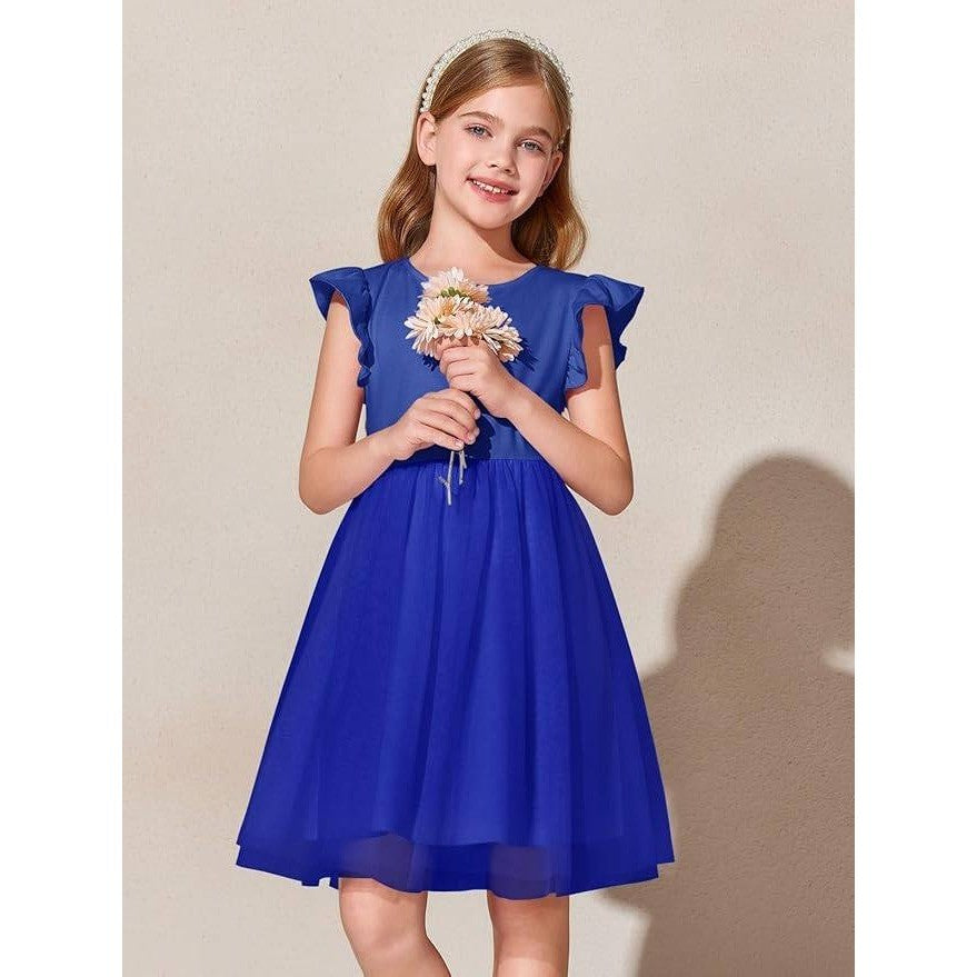MSRP $26 Haloumoning Girls 13-14 Years Tutu Dress Ruffle Short Sleeve Fluffy Su