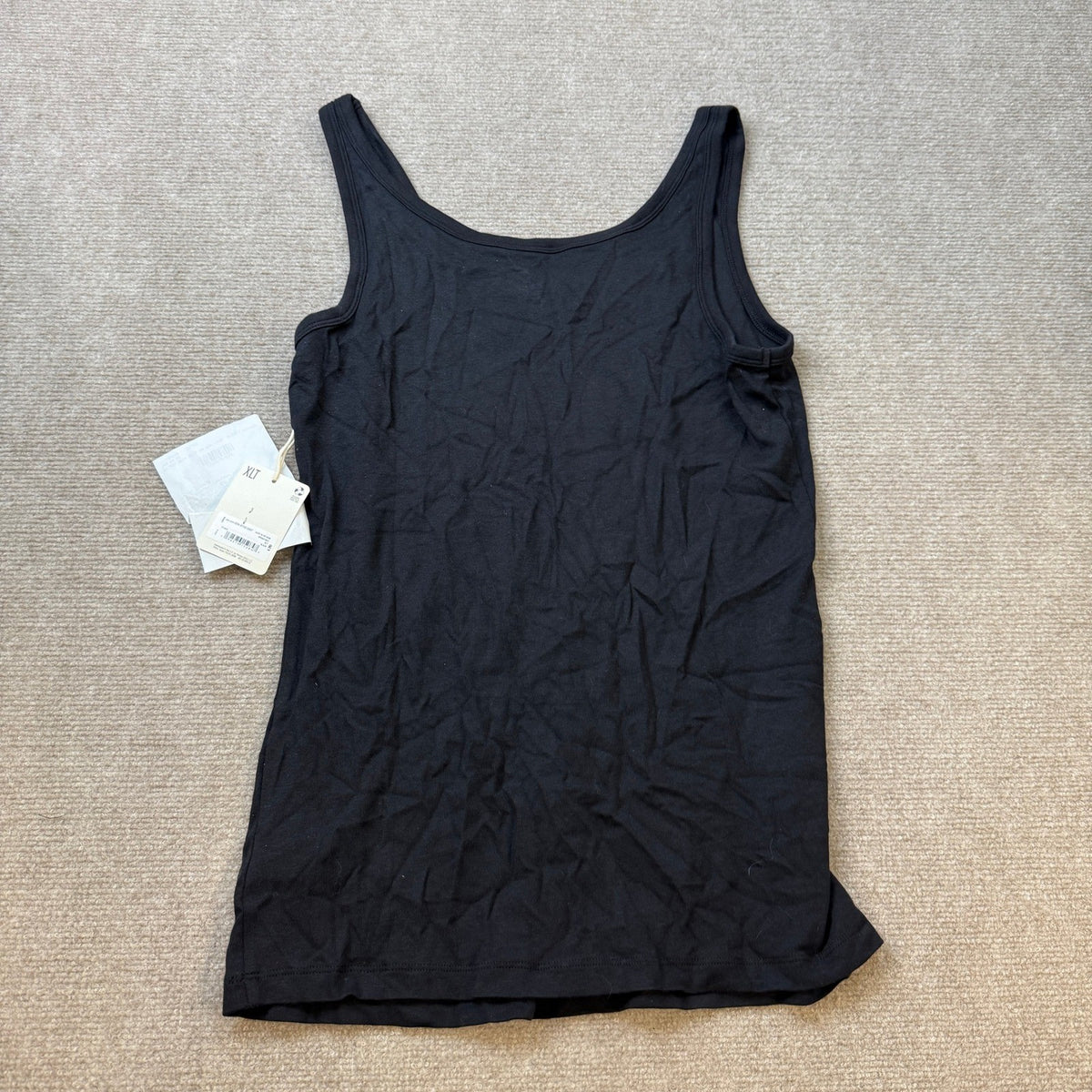 MSRP $20 A.N.A Womens XL Tall Black U Neck Sleeveless Tank Top