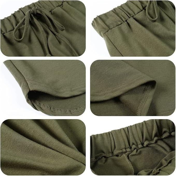 Wenseny Women’s S, 2XL, Army Green Pencil Skirt Elastic Waist Drawstring Solid