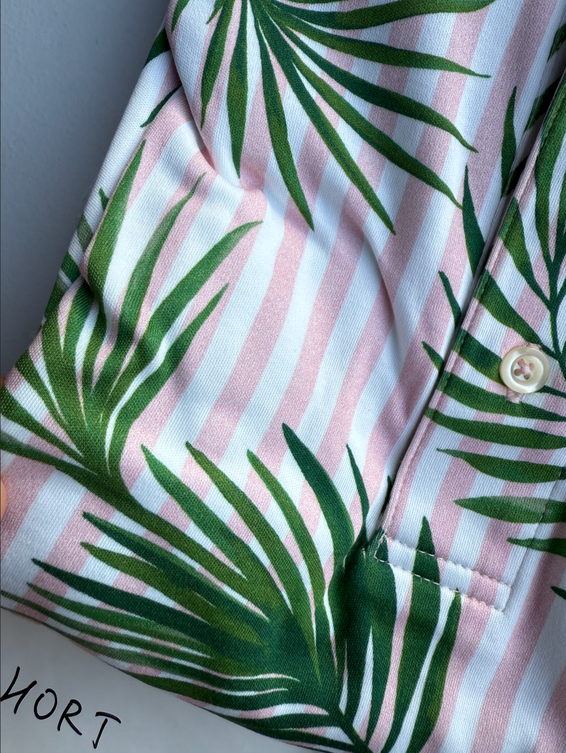 Lands End Mens Jacquard Polo Shirt M-XL Soft Supima Short Sleeve White/Pink Stri