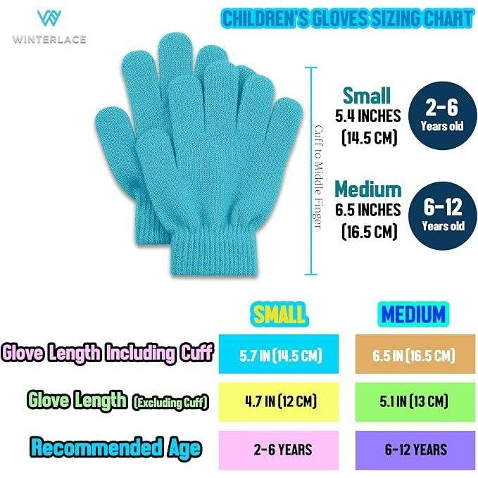 MSRP $21 Winterlace 12 Pairs Kids 2-6 Years Winter Gloves Children Fun Colorful