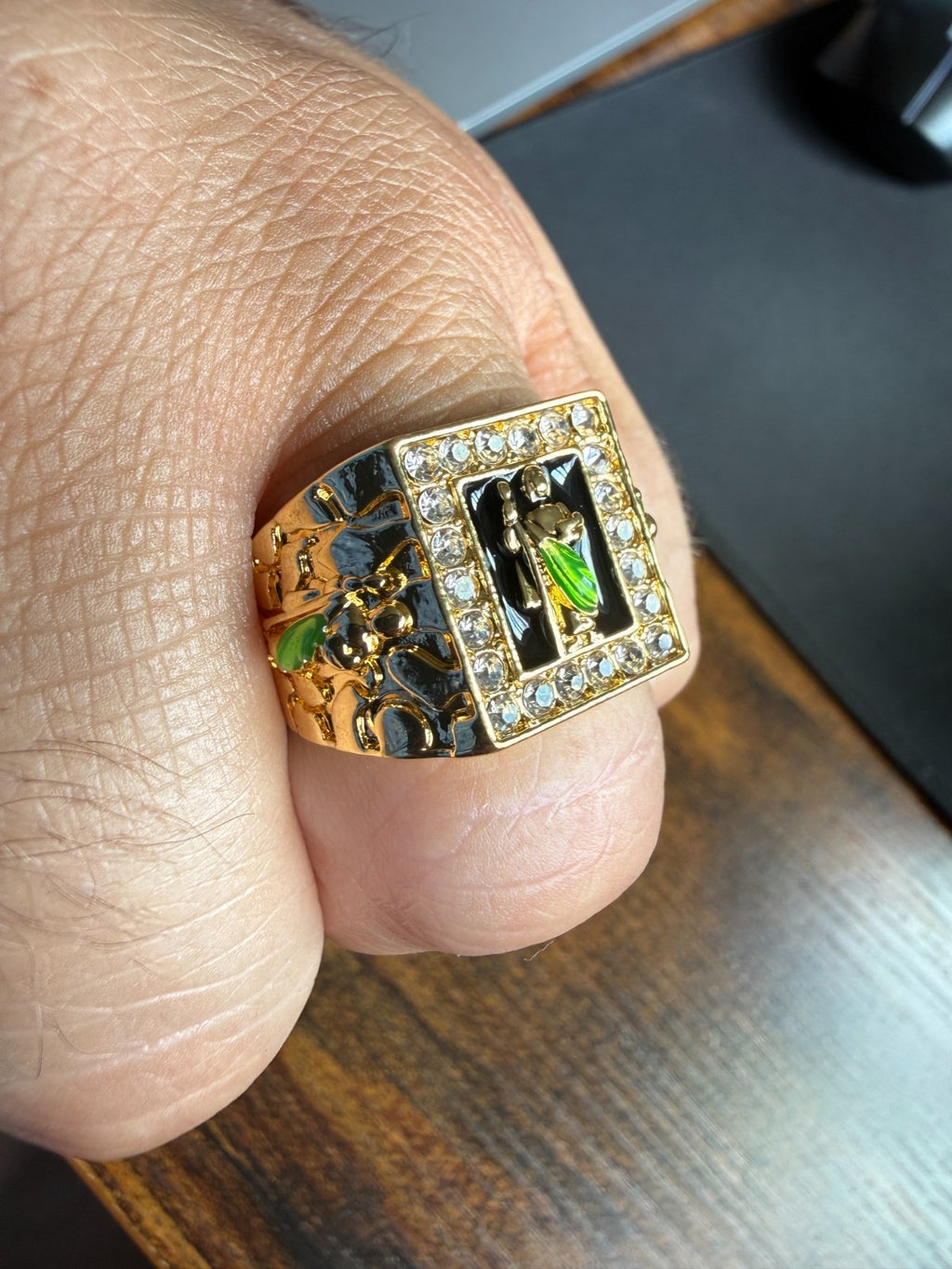 Gold Plated Saint Jude Men's Ring Size 10, 11, 12
