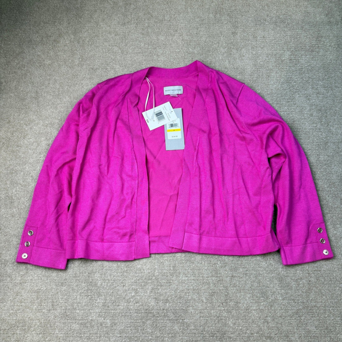 MSRP $54 Marc New York Womens M Raspberry 3/4 Sleeve Shrug