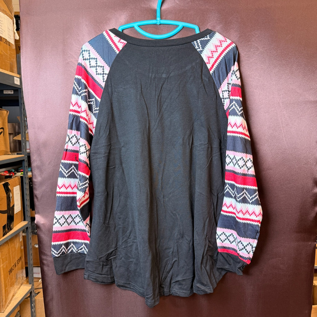 ROSRISS Women's 14W-28W Long Sleeve Tunic Crewneck Colorblock Striped Tee Shirt