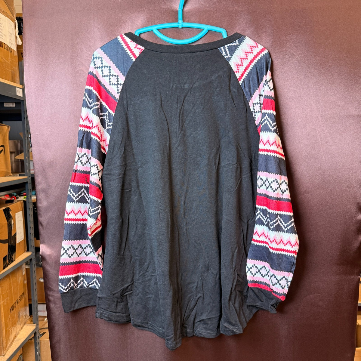 ROSRISS Women's 14W-28W Long Sleeve Tunic Crewneck Colorblock Striped Tee Shirt