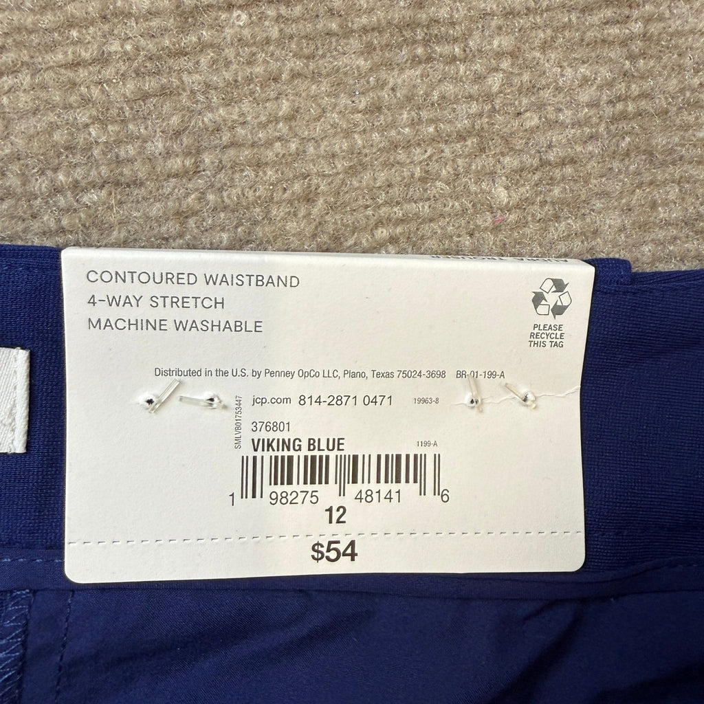 MSRP $54 Liz Claiborne Audra Womens 12 Viking Blue Ponte Straight Trouser Pants