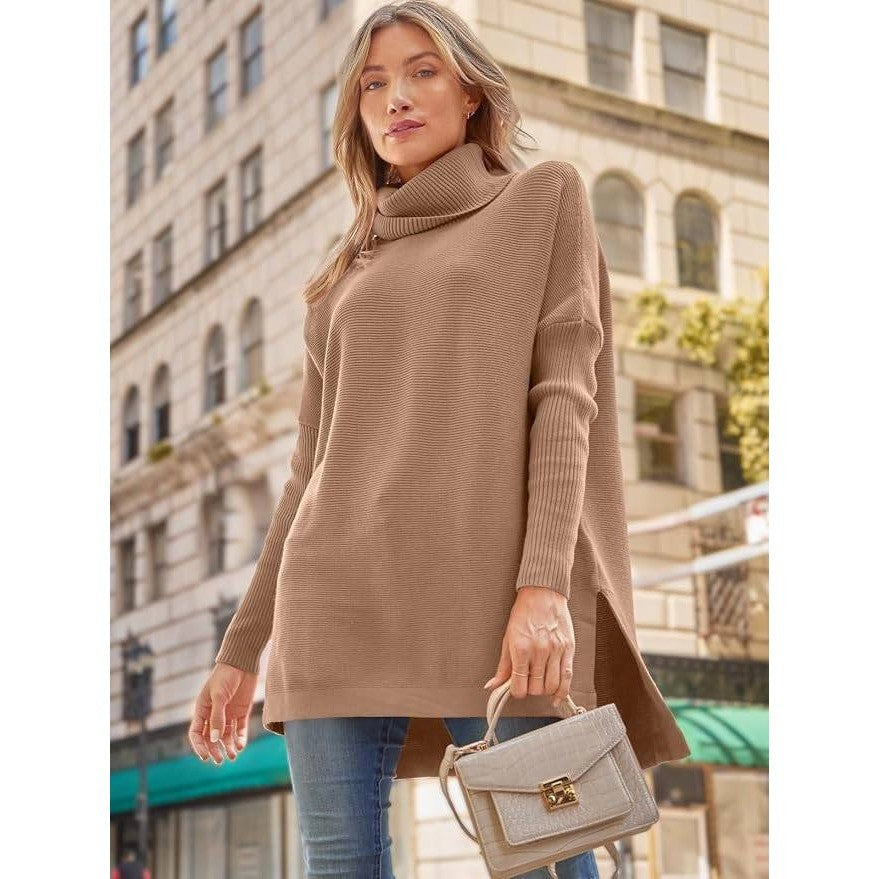 MSRP $45 LILLUSORY Women's XS Turtleneck Oversized Sweater Batwing Sleeve Poncho
