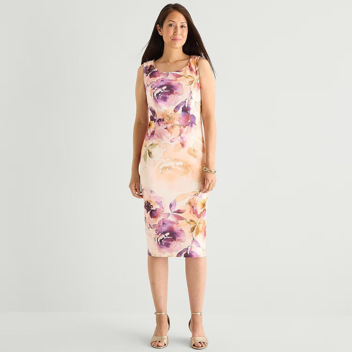 MSRP $94 Maya Brooke Womens 2 Piece Sz 6 Lavender Cream Floral Jacket Dress