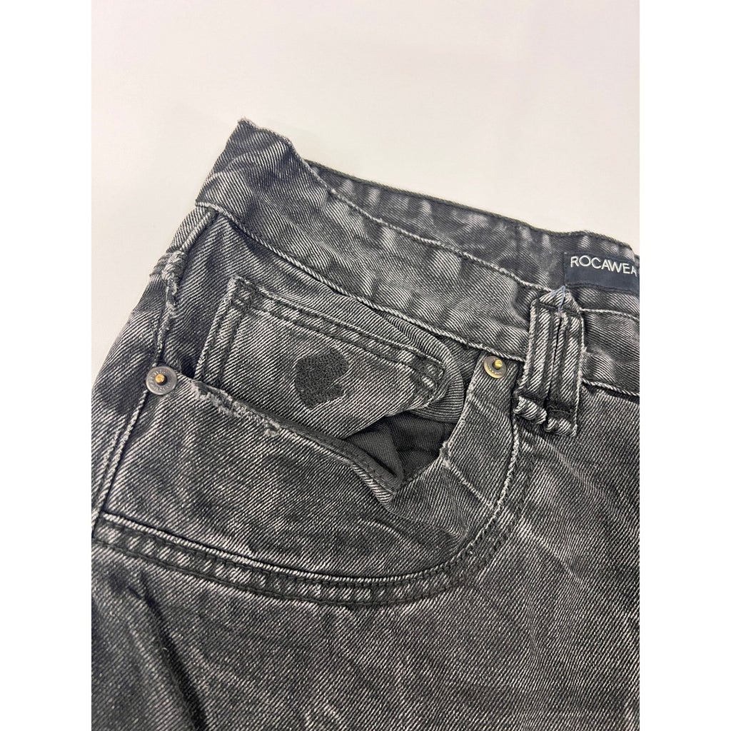 Rocawear Denim Jeans Men's W36 Black Gray Classic Fit Adult Stonewash