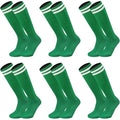 MSRP $26 Ultrafun 6 Pairs Kids Youth 6-12Y Soccer Socks Solid Striped Knee H