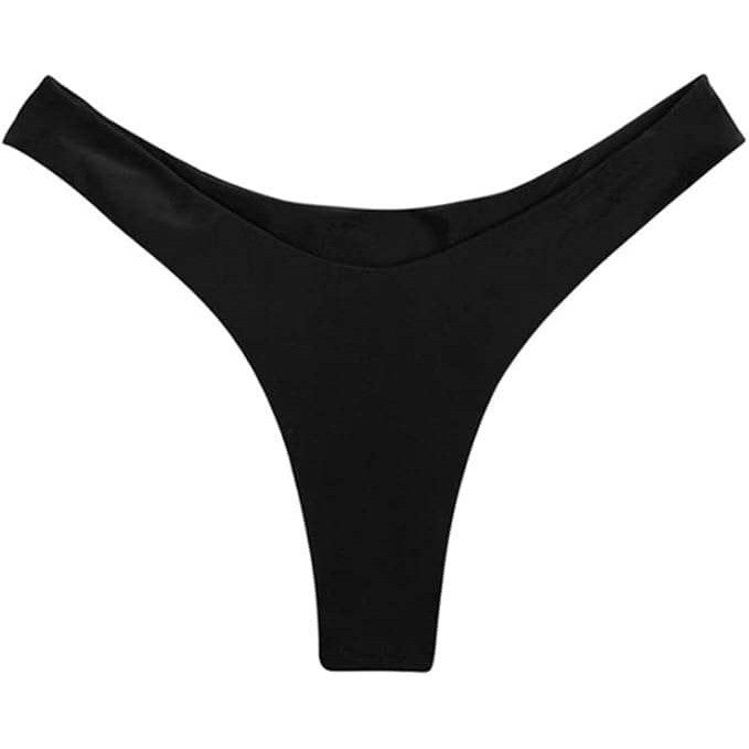 SherryDC Women's S Sexy Cheeky Thong Brazilian Cut Low Rise High Leg Bikini Bot