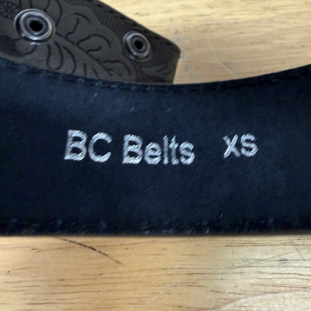 BC Belts Grey Western Leather Belt Strap XS (26-28" Waist) 1.5" Wide Embossed
